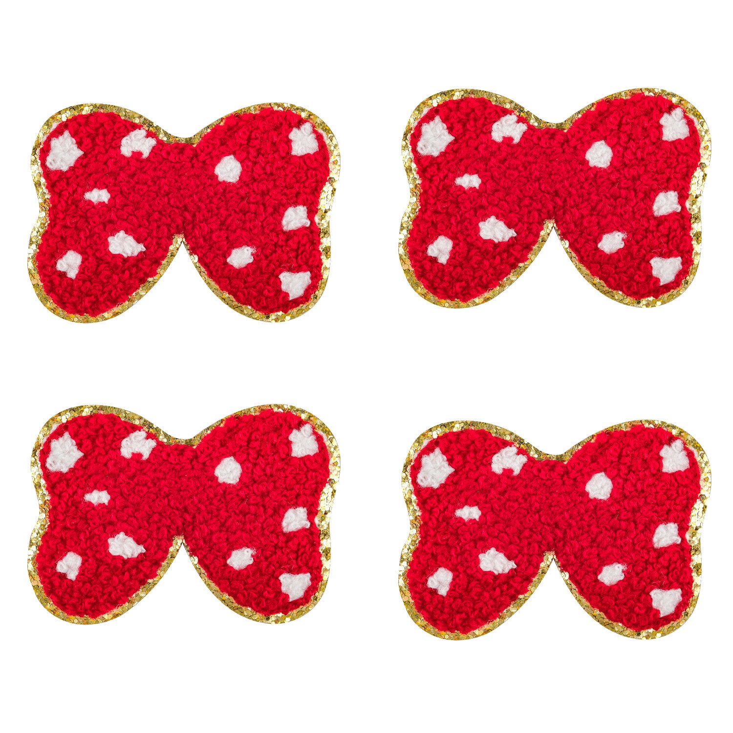 Wholesale Bow Cloth Patch Plush Embroider Patch Seam-Free Washable Cute Patch Embroider Decorative Cloth Patch